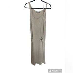 Peruvian Connection Cotton/Baby Alpaca Gray Maxi Sleeveless Dress Size M